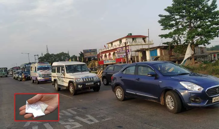 କରୋନା କଟକଣା ସମୟରେ ମାଛ ଓ ପନିପରିବା ଗାଡିରେ ବ୍ରାଉନସୁଗର ଚାଲାଣ