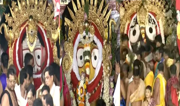 ସୁନା ବେଶରେ ଦର୍ଶନ ଦେଉଛନ୍ତି ତିନି ଠାକୁର