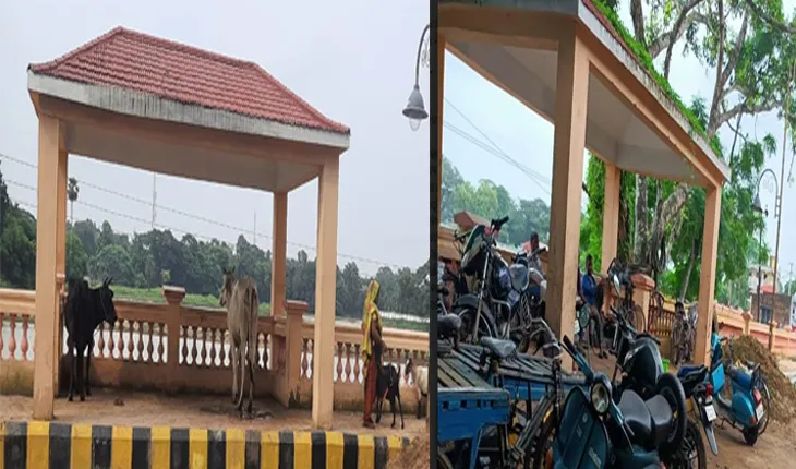 ପାଦଚଲା ପଥରେ ଗୁହାଳ ଓ ଗ୍ୟାରେଜ