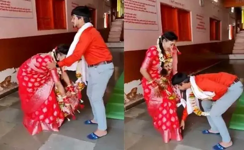 କନ୍ୟାର ପାଦ ଛୁଇଁ ଆଶୀର୍ବାଦ ନେଲେ ବର