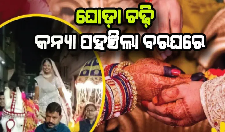 ଘୋଡ଼ାରେ କନ୍ୟା ପହଞ୍ଚିଲା ବରଘରେ
