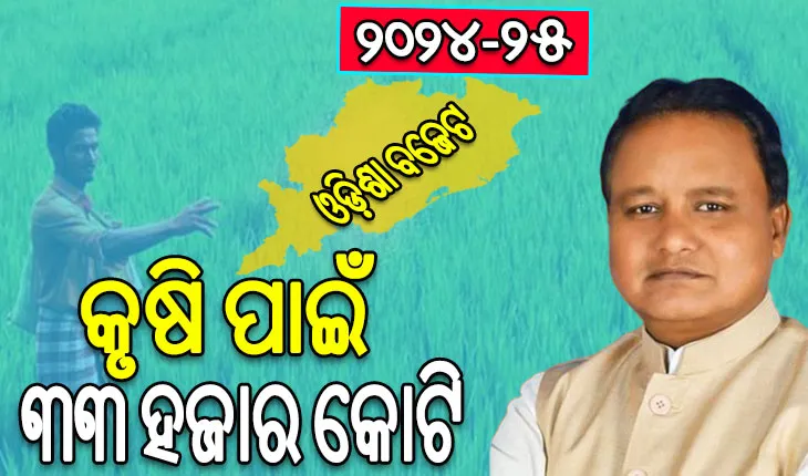 ରାଜ୍ୟ ବଜେଟ୍ ୨୦୨୪-୨୫: କୃଷି ପାଇଁ ୩୩ ହଜାର ୯୧୯ କୋଟି, କ୍ବିଣ୍ଟାଲ ପିଛା ୩୧୦୦ ଟଙ୍କାରେ କିଣାଯିବ ଧାନ