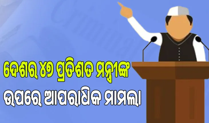 ଦେଶର ୪୭ ପ୍ରତିଶତ ମନ୍ତ୍ରୀଙ୍କ ଉପରେ ଆପରାଧିକ ମାମଲା…