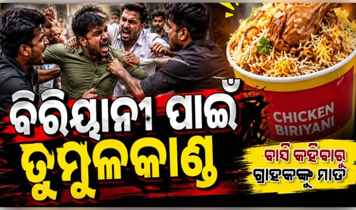 ବିରିୟାନୀ ଖରାପ ବୋଲି କହିବାରୁ ଗ୍ରାହକଙ୍କୁ ନିର୍ଦ୍ଧୁମ ମାଡ଼, ମୁଣ୍ଡ ଫଟାଇ ରାସ୍ତାରେ ଫିଙ୍ଗିଦେଲେ ହୋଟେଲ କର୍ମଚାରୀ 