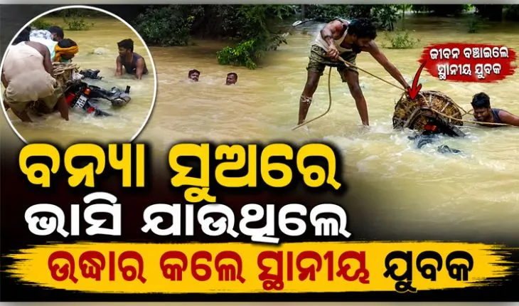 ବାଲେଶ୍ୱରରେ ବନ୍ୟା ବିଭୀଷିକା; ପାଣିର ସୁଅରେ ଭାସିଯାଉଥିବା ବ୍ୟବସାୟୀଙ୍କୁ ଉଦ୍ଧାର କଲେ ସ୍ଥାନୀୟ ଯୁବକ