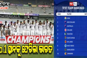 ୬ ମାସ ପରେ ଆଇସିସି ଟେଷ୍ଟ ର଼୍ୟାଙ୍କିଙ୍ଗର ପ୍ରଥମ ସ୍ଥାନକୁ ଫେରିଲା ଭାରତ