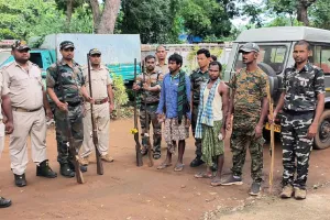 ଶିମିଳିପାଳରୁ ପୁଣି କମ୍ବିଂ ବେଳେ ବଜ୍ରକାପ୍ତା କାତି ଓ ୪ଦେଶୀ ବନ୍ଧୁକ ଜବତ