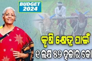 ବଜେଟ ୨୦୨୪-୨୫: କୃଷି କ୍ଷେତ୍ର ପାଇଁ ୧ ଲକ୍ଷ ୫୨ ହଜାର କୋଟି ଟଙ୍କାର ପ୍ରାବଧାନ
