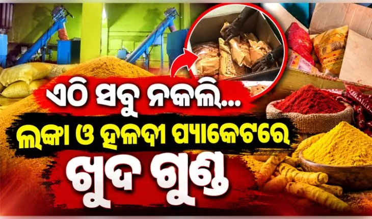 ବ୍ରହ୍ମପୁରରେ ନକଲି ମସଲା କାରଖାନା ଠାବ, ୩୦୦୦ କେଜି ଅପମିଶ୍ରିତ ହଳଦୀ ଓ ଲଙ୍କା ଗୁଣ୍ଡ ଜବତ