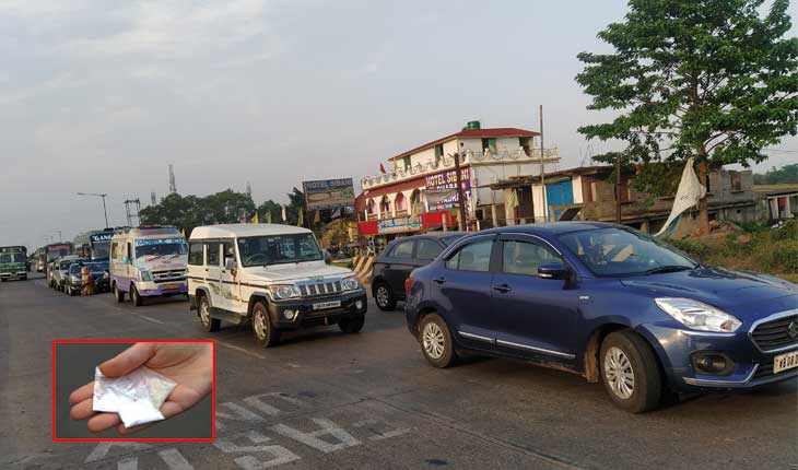 କରୋନା କଟକଣା ସମୟରେ ମାଛ ଓ ପନିପରିବା ଗାଡିରେ ବ୍ରାଉନସୁଗର ଚାଲାଣ