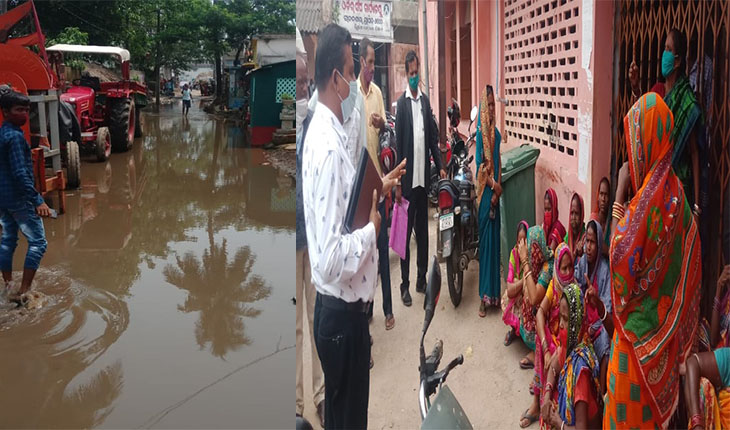 ଗାଁ ଦାଣ୍ଡରେ ଲହଡ଼ି ମାରୁଛି ପାଣି, ତହସିଲ କାର୍ଯ୍ଯାଳୟ ଆଗରେ ଧାରଣାରେ ବସିଲେ ମହିଳା