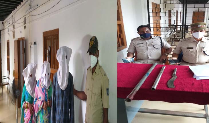 ଠାକୁରପଡା ଉମାକାନ୍ତ ହତ୍ୟାକାଣ୍ଡ ଘଟଣା: ଦୁଇ ମହିଳାଙ୍କ ସମେତ ୩ଗିରଫ, ମାରଣାସ୍ତ୍ର ଜବତ