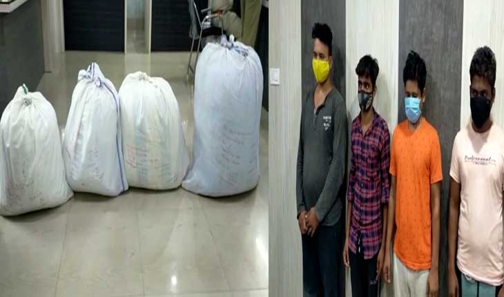 ୧୦୨ କେଜି ଗଞ୍ଜେଇ ଜବତ କଲା ଆସିକା ପୋଲିସ, ୪ ଗିରଫ