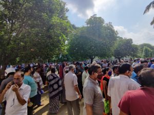 severe crowed in Vaccination center