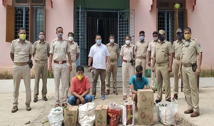 ଅବକାରୀ ବିଭାଗର ଚଢ଼ାଉ:୫୯ ଲିଟର ବିଦେଶୀ ମଦ ଜବତ, ୨ ଗିରଫ