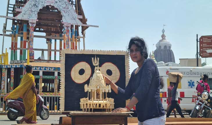 ୩,୨୦୦ ଆଇସକ୍ରିମ କାଠିରେ ମହାପ୍ରଭୁଙ୍କ ନନ୍ଦିଘୋଷ ରଥ