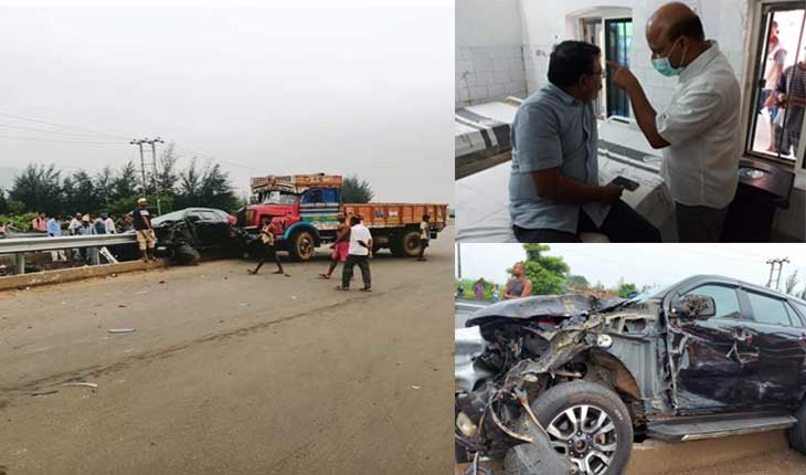 ଭଦ୍ରକ ବିଧାୟକଙ୍କ ଗାଡିକୁ ପିଟିଲା ଟ୍ରକ, ଅଳ୍ପକେ ବର୍ତ୍ତିଲେ ବିଧାୟକ ସଞ୍ଜୀବ ମଲ୍ଲିକ