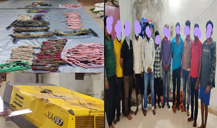 ୪ ପଥର ଖଣି ଉପରେ ଚଢ଼ାଉ: ବିପୁଳ ପରିମାଣର ବିସ୍ଫୋରକ ଓ ଏକ କୋଟିର ଯନ୍ତ୍ରାଂଶ ଜବତ