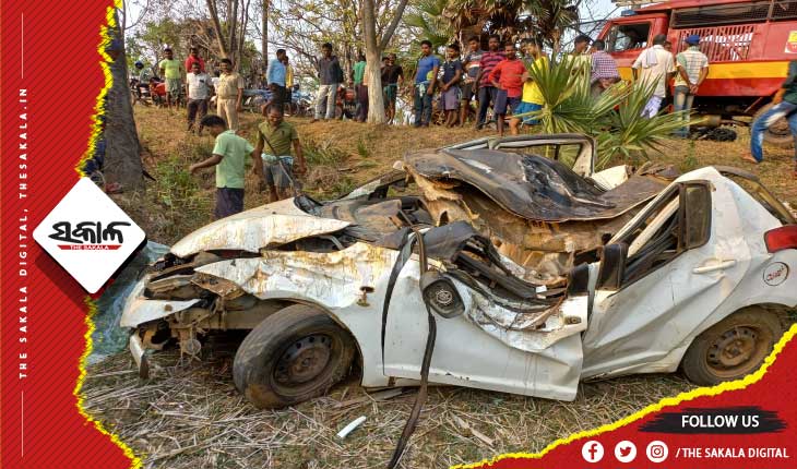 ରାସ୍ତା କଡରେ ଥିବା ଗଛରେ ପିଟି ହେଲା କାର , ଚାଳକ ମୃତ