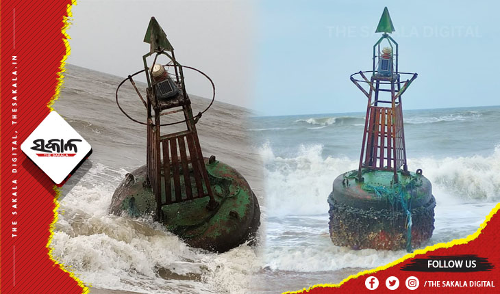 ତଣ୍ଡାହର ସମୁଦ୍ର କୂଳରେ ଭାସି ଆସି ଲାଗିଛି ଏକ ବିରାଟ ମେସିନ, ନ୍ୟାଭିଗେସନ ମେସିନ ହୋଇଥିବା ସନ୍ଦେହ