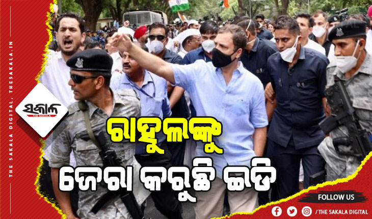 ରାହୁଲଙ୍କୁ ଜେରା କରୁଛି ଇଡି, ରାସ୍ତାରେ ପ୍ଲା କାର୍ଡ ଧରି କର୍ମୀଙ୍କ ବିକ୍ଷୋଭ