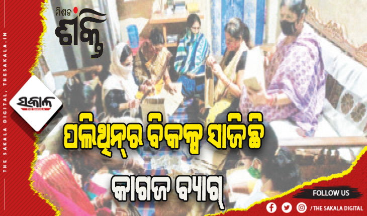 ମହିଳା ଏସ୍‍ଏଚ୍‍ଜି ଧରିଛନ୍ତି ସଚେତନତାର ମଙ୍ଗ: ପଲିଥିନ୍‍ର ବିକଳ୍ପ ସାଜିଛି କାଗଜ ବ୍ୟାଗ୍‍