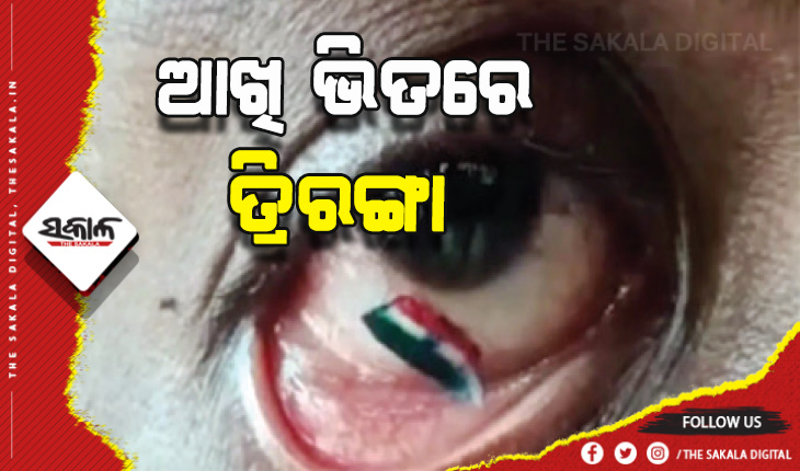 ଆଖି ଭିତରେ ଆଙ୍କିଲେ ତ୍ରିରଙ୍ଗା ଚିତ୍ରକଳା