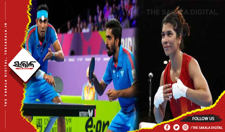 ରାଜ୍ୟଗୋଷ୍ଠୀ କ୍ରୀଡ଼ା ୨୦୨୨: ଭାରତକୁ  ବକ୍ସିଂରେ ୩ୟ ସ୍ବର୍ଣ୍ଣ, ପୁରୁଷ ଡବଲ୍ସ ଟେବୁଲ ଟେନିସରେ ରୌପ୍ୟ