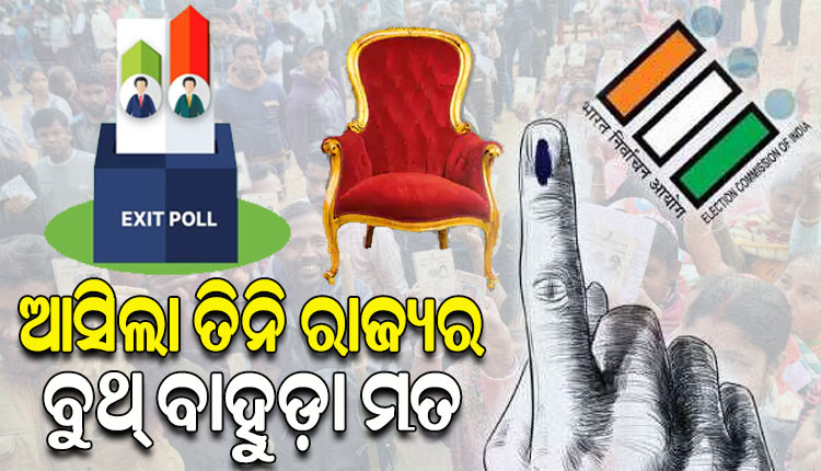 ଆସିଲା ତିନି ରାଜ୍ୟର ବୁଥ୍ ବାହୁଡ଼ା ମତ: ନାଗାଲାଣ୍ଡ, ତ୍ରିପୁରାରେ ବିଜେପି; ମେଘାଳୟରେ ହୋଇପାରେ ତୀବ୍ର ପ୍ରତିଦ୍ବନ୍ଦ୍ବିତା