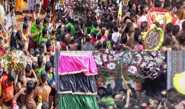 ଚାଲିଛି ଶ୍ରୀଜିଉଙ୍କ ପହଣ୍ଡି: ଟାହିଆ ହଲାଇ ଆସୁଛି କାଳିଆ ସାଆଁନ୍ତ, ହୁଳହୁଳି- ହରିବୋଲ ଧ୍ୱନିରେ ପ୍ରକମ୍ପିତ ହେଉଛି ସିଂହଦ୍ୱାର