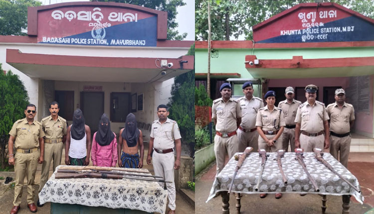 ପୁଣି ଶିମିଳିପାଳ ସଂଲଗ୍ନ ଅଞ୍ଚଳରୁ ୮ଟି ବନ୍ଧୁକ ଜବତ, ୩ ଗିରଫ