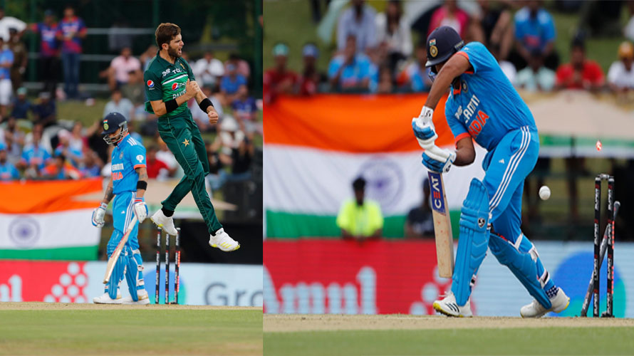 ରୋହିତ-କୋହଲିଙ୍କ ଷ୍ଟମ୍ପ ଉଡ଼ାଇଦେଲେ ଆଫ୍ରିଦୀ, ପାକିସ୍ତାନୀ ଫାଷ୍ଟ ବୋଲରଙ୍କ ଆଗରେ ସଂଘର୍ଷ କରୁଛନ୍ତି ଭାରତୀୟ ବ୍ୟାଟର