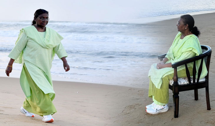 ସମୁଦ୍ର କୂଳରେ ପ୍ରାତଃ ଭ୍ରମଣ କଲେ ରାଷ୍ଟ୍ରପତି ଦ୍ରୌପଦୀ ମୁର୍ମୁ