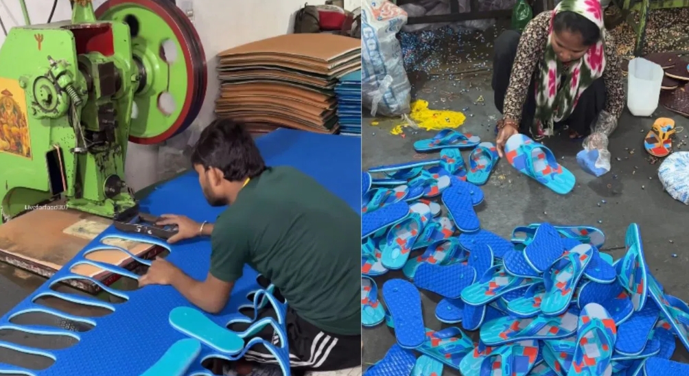 Viral Video: ହୱାଇ ଚପଲ କିପରି ତିଆରି ହୁଏ ଜାଣନ୍ତି କି? ସୋସିଆଲ ମିଡିଆରେ ଭାଇରାଲ ହେଉଛି ଏହି ମେକିଂ ଭିଡିଓ