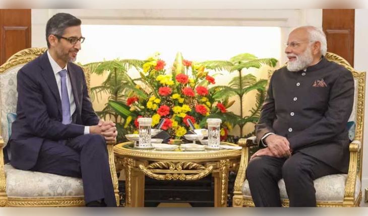 AI ସମ୍ମିଳନୀରେ ପିଏମ ମୋଦୀ ଓ ସୁନ୍ଦର ପିଚାଇଙ୍କ ଭେଟ: ଭାରତ-ଗୁଗୁଲ୍ AI ଭାଗୀଦାରୀ ନେଇ ବଡ଼ ଆଲୋଚନା