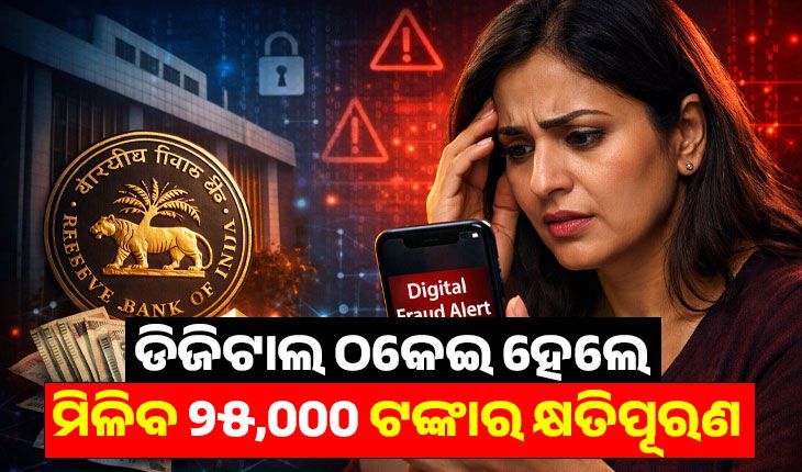 ଡିଜିଟାଲ ଠକେଇ ହେଲେ ମିଳିବ ୨୫,୦୦୦ ଟଙ୍କାର କ୍ଷତିପୂରଣ: ନୂଆ ନିୟମ ଆଣୁଛି RBI