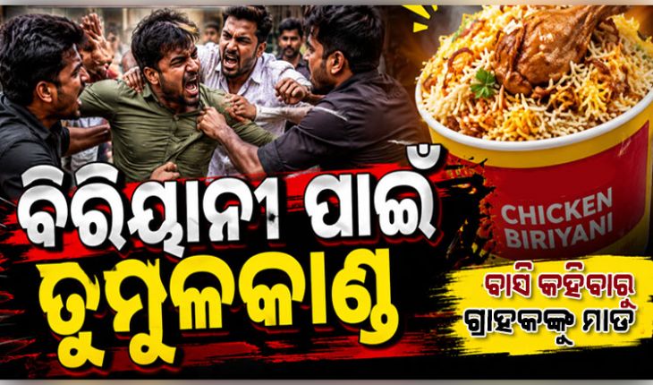 ବିରିୟାନୀ ଖରାପ ବୋଲି କହିବାରୁ ଗ୍ରାହକଙ୍କୁ ନିର୍ଦ୍ଧୁମ ମାଡ଼, ମୁଣ୍ଡ ଫଟାଇ ରାସ୍ତାରେ ଫିଙ୍ଗିଦେଲେ ହୋଟେଲ କର୍ମଚାରୀ 