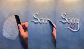 ଧଳା ପାଉଡରରେ ବ୍ଲେଡ୍ ସାହାଯ୍ୟରେ ଲେଖିଲେ 'Sorry'; ସୋସିଆଲ ମିଡିଆରେ ଭାଇରାଲ ହେଉଛି ଏହି ଅଦ୍ଭୁତ କଳାକୌଶଳ