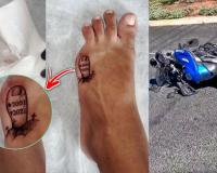 'ଦୁନିଆର ସବୁଠୁ ଦୁଃଖଦ ଟାଟୁ': କଟା ଆଙ୍ଗୁଠି ପାଇଁ ପାଦରେ ତିଆରି କଲେ ସମାଧି, ଭାଇରାଲ ହେଉଛି ଫଟୋ