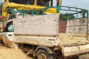 ଧାନ ବୋଝେଇ ଗାଡିକୁ ଧକ୍କା ଦେଲା ଡ଼ମ୍ପର, କାକା ଓ ପୁତୁରା ମୃତ