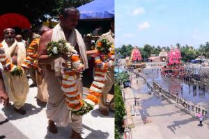 ତିନି ରଥରେ ଆଜ୍ଞାମାଳ ଲାଗି ପରେ ଦକ୍ଷିଣ ମୋଡ଼ ଆରମ୍ଭ