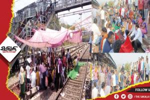 ବ୍ରଜରାଜନଗର ରେଳ ଷ୍ଟେସନରେ ଟ୍ରେନ ରହଣି ଦାବିରେ ନାଗରିକ ମଞ୍ଚ ତରଫରୁ ରେଳରୋକୋ ଆନ୍ଦୋଳନ