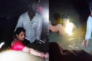 ବନ୍ୟା ପାଣିରେ ଭାସିଗଲା କାର୍‌, ଅଳ୍ପକେ ବର୍ତ୍ତିଲେ ୪ ଜଣ