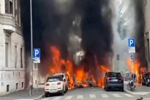 ଇଟାଲୀର ମିଲାନ୍‌ ସହରରେ ଭୟଙ୍କର ବିସ୍ଫୋରଣ, ପାର୍କିଂରେ ଥିବା ଅନେକ ଗାଡି ଜଳି ପାଉଁଶ