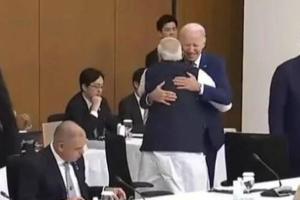 ହିରୋସିମାରେ ଚାଲିଥିବା ଜି-୭ ବୈଠକରେ ପ୍ରଧାନମନ୍ତ୍ରୀ ମୋଦୀଙ୍କୁ ଭେଟି ଆଲିଙ୍ଗନ କଲେ ଆମେରିକା ରାଷ୍ଟ୍ରପତି ଜୋ ବାଇଡେନ