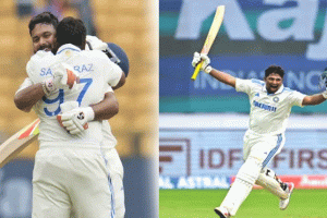 ରୋଚକ ମୋଡରେ ବେଙ୍ଗାଲୁରୁ ଟେଷ୍ଟ: ସର୍ଫରାଜଙ୍କ ପ୍ରଥମ ଶତକ, ଋଷଭ ପନ୍ତଙ୍କ ଅର୍ଦ୍ଧଶତକ