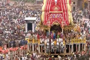 ବଡ଼ଦାଣ୍ଡରେ ଗଡ଼ିଲା କାଳିଆ ସାଆନ୍ତଙ୍କ ନନ୍ଦିଘୋଷ ରଥ