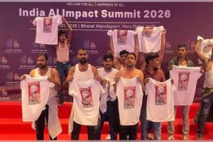 ନୂଆଦିଲ୍ଲୀ AI ସମ୍ମିଳନୀରେ ସାର୍ଟ ଖୋଲି ଯୁବ କଂଗ୍ରେସର ବିକ୍ଷୋଭ ପ୍ରଦର୍ଶନ, ଦେଲେ ମୋଦୀ ବିରୋଧୀ ନାରାବାଜି