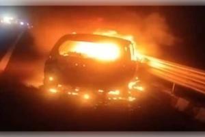 ଦିଲ୍ଲୀ-ମୁମ୍ବାଇ ଏକ୍ସପ୍ରେସୱେରେ ହୁତୁହୁତୁ ହୋଇ ଜଳିଗଲା କାର: ବୈଷ୍ଣୋଦେବୀରୁ ଫେରୁଥିବା ୫ ଜଣ ଜୀବନ୍ତ ଦଗ୍ଧ