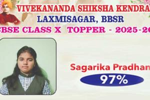 ଭୁବନେଶ୍ୱର ବିବେକାନନ୍ଦ ଶିକ୍ଷାକେନ୍ଦ୍ରର ଶତପ୍ରତିଶତ ସଫଳତା: ୯୭% ମାର୍କ ସହ ଟପ୍ପର ହେଲେ ସାଗରିକା